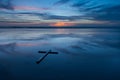 Reflection Cross Beach Royalty Free Stock Photo