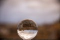 Reflection in the crystal ball of Roman buildings and roofs, Rome, Italy Royalty Free Stock Photo