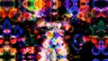 Reflection dark abstract dimension rainbow bubbles with dancing hearts floating Royalty Free Stock Photo