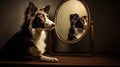 reflection dog mirror Royalty Free Stock Photo