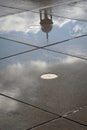 Reflection of the dome of the Bordeaux Stock Exchange on the reflecting pool, France