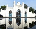 Reflection of the east gate of the Great Mosque (Surakarta, Indonesia-Sep 9, 2022)