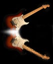 Reflection of the electric guitar in the water Royalty Free Stock Photo