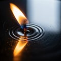 The reflection enhances the visual effect making the flame appear doubled Royalty Free Stock Photo