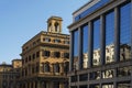 Reflection on the facade glass windows of a building Royalty Free Stock Photo