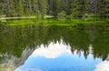Reflection of the forest in the water,The Green Lake in Styria,Austria, spring Royalty Free Stock Photo