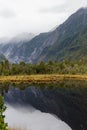 Reflection of Franz Josef Mountains in Peters Pool