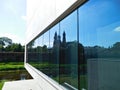 Reflection in the glass of the cathedral in PoznaÃâ, Poland