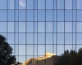 Reflection on the glass facade