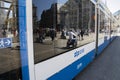 Reflection In Glass On A Tram Window Amsterdam The Netherlands