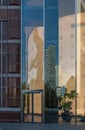 Reflection in the glass windows of the Frankfurt exhibition tower