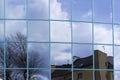 Reflection in glass windows of office building Royalty Free Stock Photo