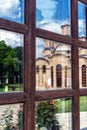 Reflection of the Gracanica Serbian Orthodox Monastery in Kosovo