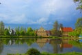 Reflection of houses on the water Royalty Free Stock Photo