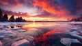 reflection ice fire Royalty Free Stock Photo