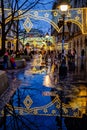 Reflection in Knez Mihailova street in Belgrade, Serbia Royalty Free Stock Photo