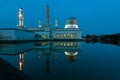 Reflection of Kota Kinabalu city mosque in Sabah, East Malaysia