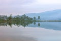 Reflection on the lake Cileunca Royalty Free Stock Photo