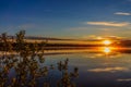 Reflection, Lake, pond, summer, trees on the shore, Royalty Free Stock Photo