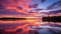 reflection lake sunset Royalty Free Stock Photo