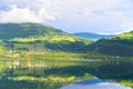 Reflection on a lake in Voss, Norway Royalty Free Stock Photo