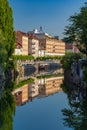 Reflection in Ljubljanica river on a summer morning