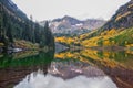 Reflection of Maroon Bells in Fall Royalty Free Stock Photo