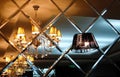 Reflection mirror chandelier Royalty Free Stock Photo