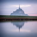 Reflection of Mont saint michel Royalty Free Stock Photo