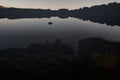 Reflection of Mount Turku in the reservoir of Lake Nesamovyto, Lake Nesamovyte and Mount Turkul, autumn landscapes of