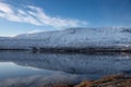 Reflection of a mountain in the fjord, Iceland