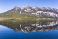 Reflection of mountain village in Hallstatter See, Austria, Euro Royalty Free Stock Photo