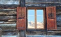 Reflection of the mountain on the windows