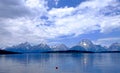 Reflection of mountains in calm water. Royalty Free Stock Photo