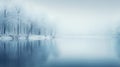 reflection nature blue misty frozen