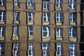 Reflection of old building out of a glasses of a modern corpaorate building (the most distorted windows may seem a bit unsharp at