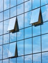 Reflection in open windows of skyscraper Royalty Free Stock Photo