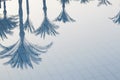 Reflection of palm trees in blue water in pool. Summer tropical background Royalty Free Stock Photo