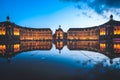 Reflection of Place De La Bourse in Bordeaux Royalty Free Stock Photo