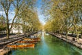 Reflection of Pont des Amours Bridge of Love in Annecy, France