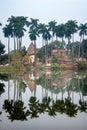 Reflection of Puthia Village the Temple Complex over the lake,Rajshahi district, Bangladesh.