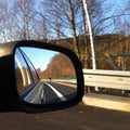 Reflection rear view mirror Royalty Free Stock Photo