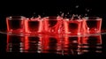 reflection red cups in water Royalty Free Stock Photo