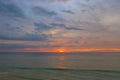 reflection of red sunset above the sea