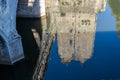 Reflection in the River Avon under Pulteney Bridge Royalty Free Stock Photo