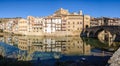 Reflection in the river in Valderrobres, Spain Royalty Free Stock Photo