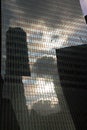 Reflection of the sky in a modern banking tower