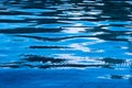 Reflection of sky on moving water surface in the pool