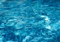 Reflection of sky on the moving water surface in the pool