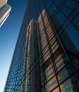 Reflection of a skyscraper in another one, Frankfurt, Germany Royalty Free Stock Photo